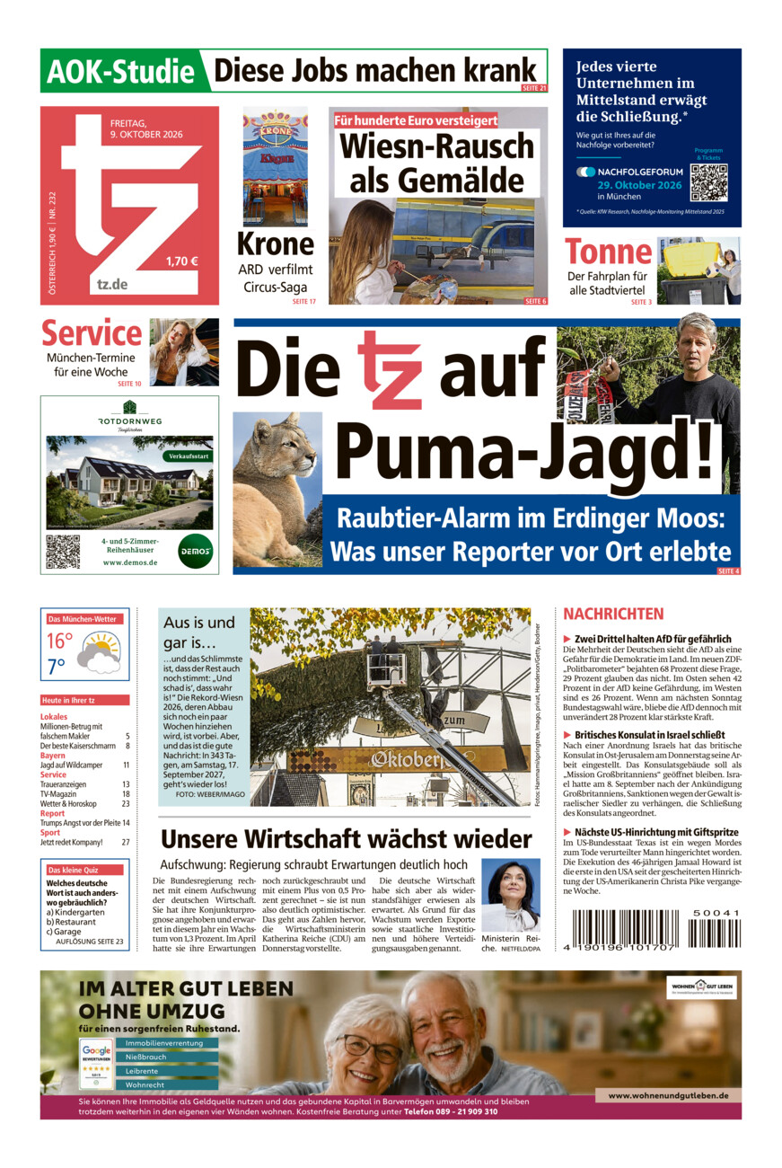 tz vom Freitag, 09.10.2026