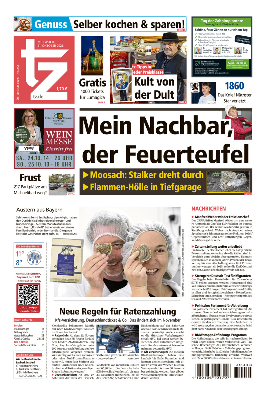 tz vom Mittwoch, 21.10.2026