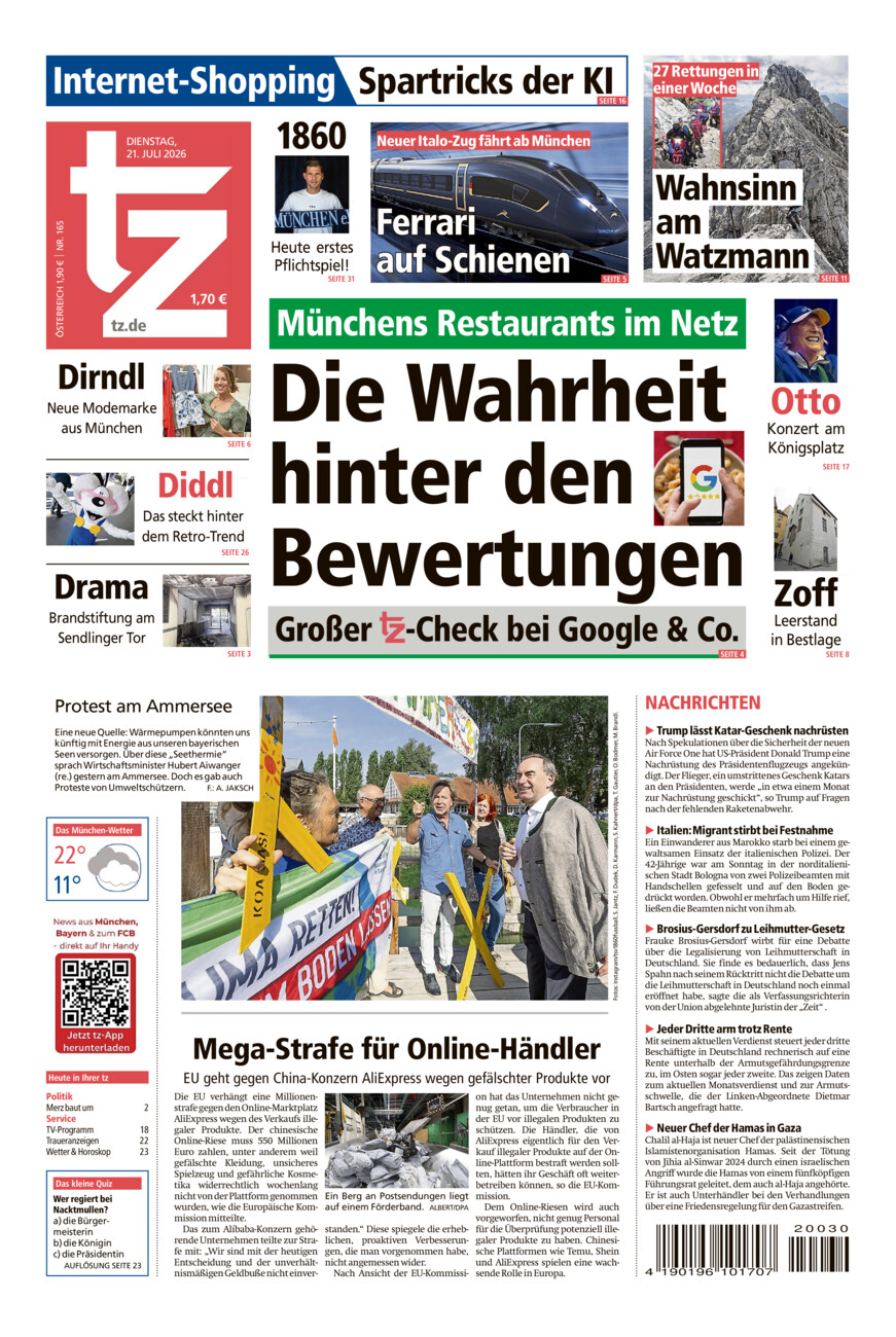 tz vom Dienstag, 21.07.2026