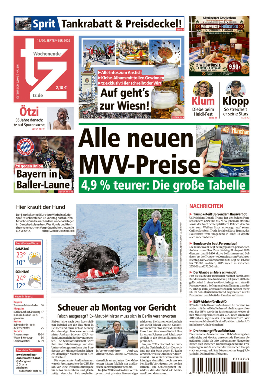 tz vom Samstag, 19.09.2026