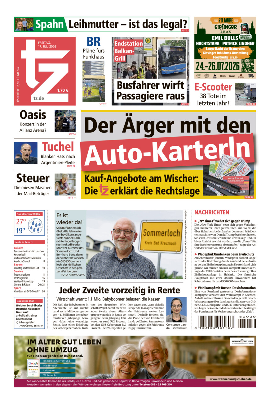 tz vom Freitag, 17.07.2026