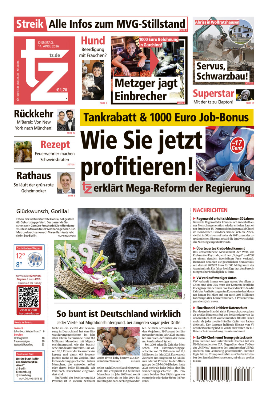tz vom Dienstag, 14.04.2026