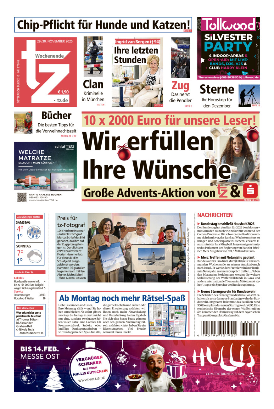 tz vom Samstag, 29.11.2025