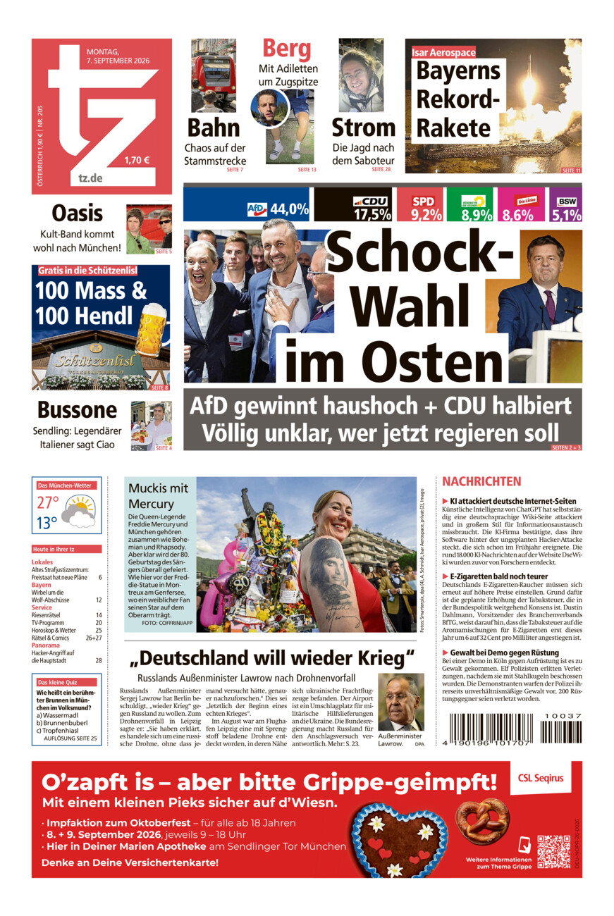 tz vom Montag, 07.09.2026