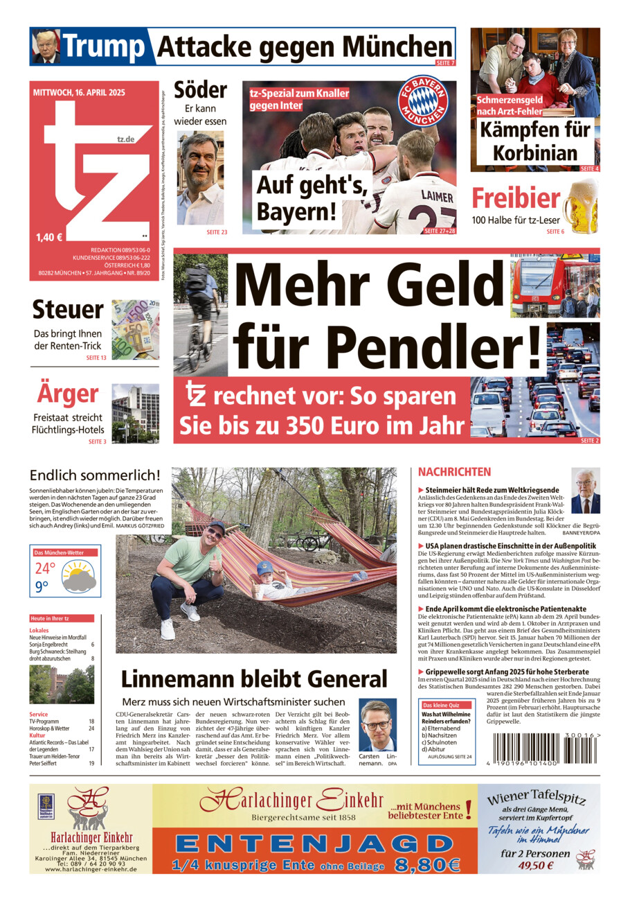 tz vom Mittwoch, 16.04.2025