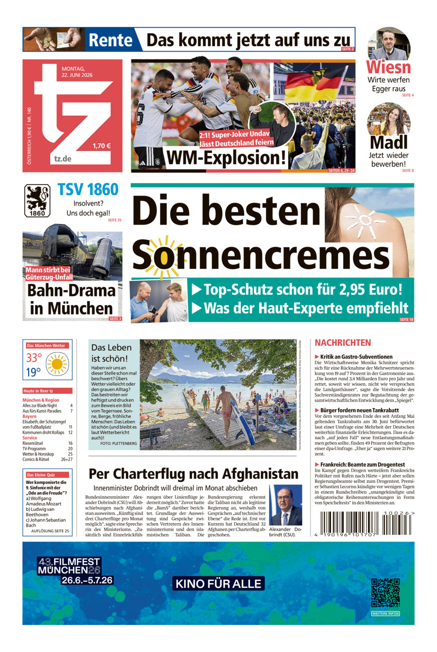 tz vom Montag, 22.06.2026