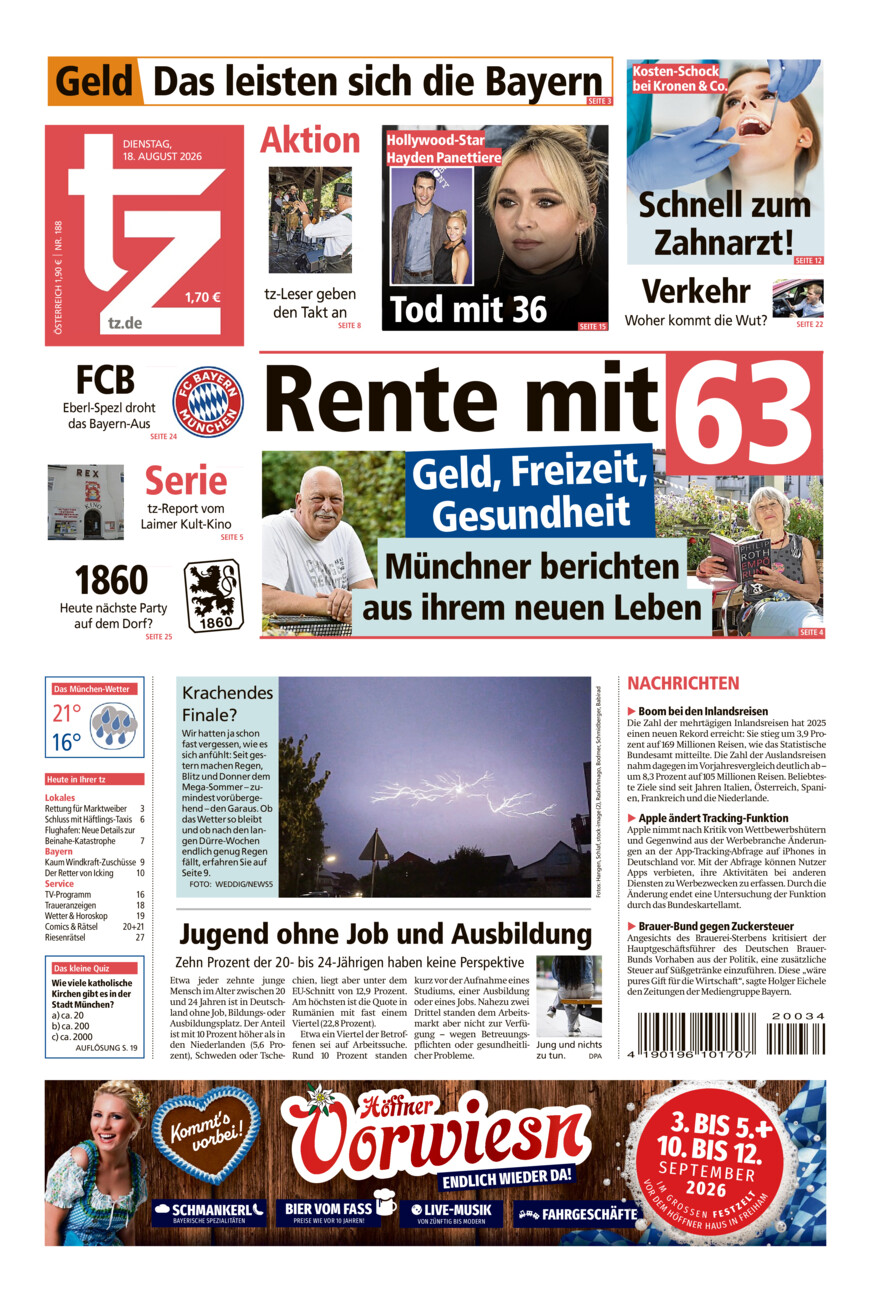 tz vom Dienstag, 18.08.2026