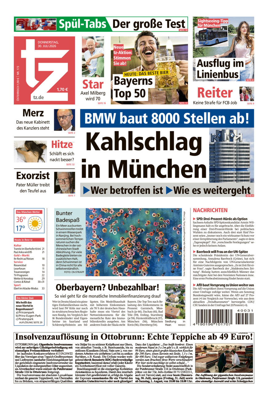 tz vom Donnerstag, 30.07.2026