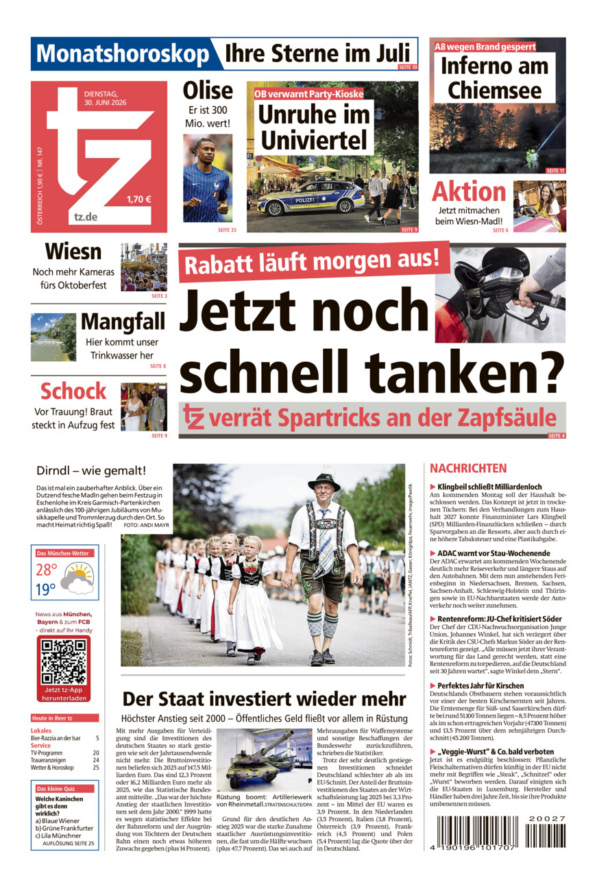 tz vom Dienstag, 30.06.2026