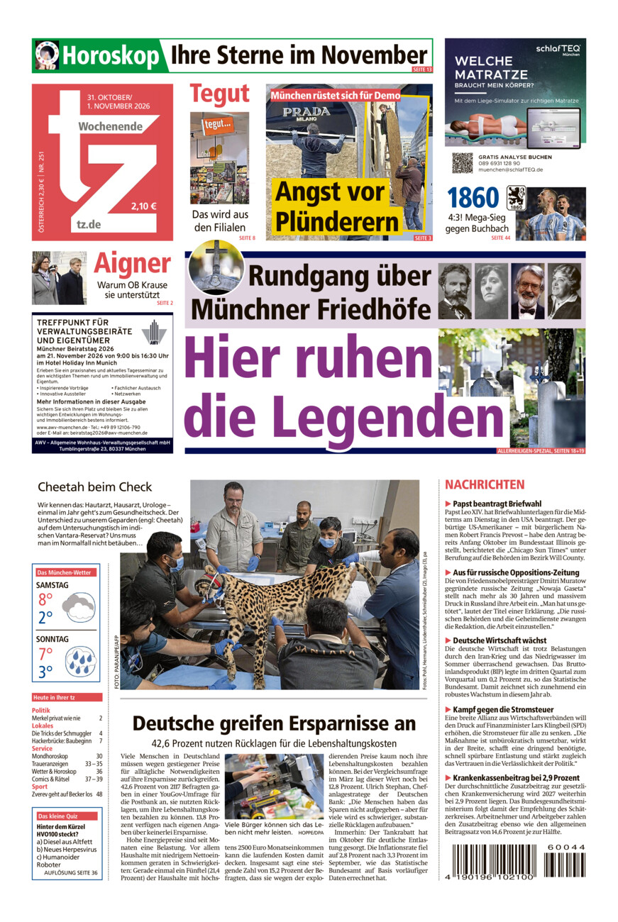 tz vom Samstag, 31.10.2026