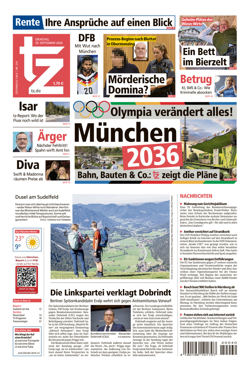 tz vom Dienstag, 29.09.2026