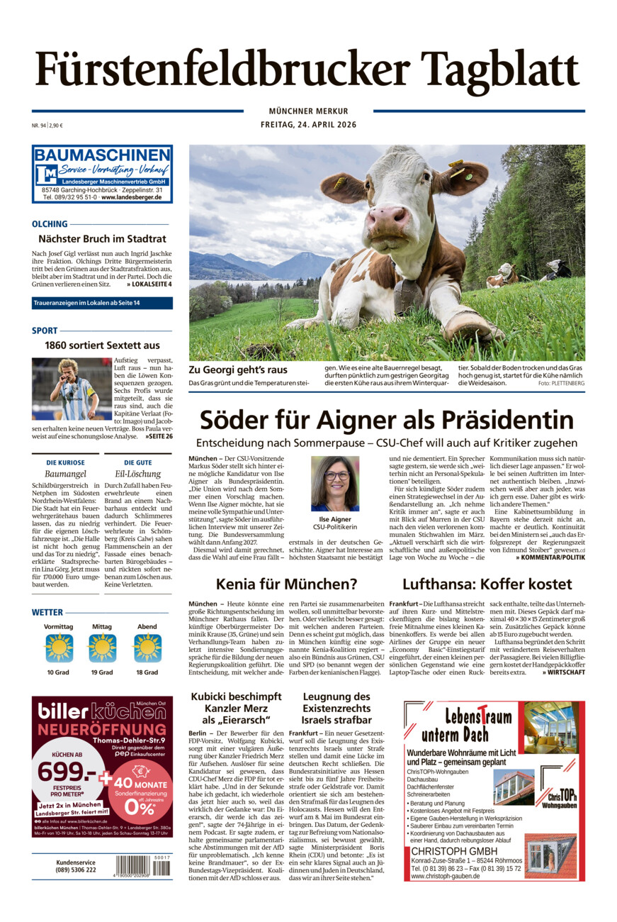 Fürstenfeldbrucker Tagblatt vom Freitag, 24.04.2026