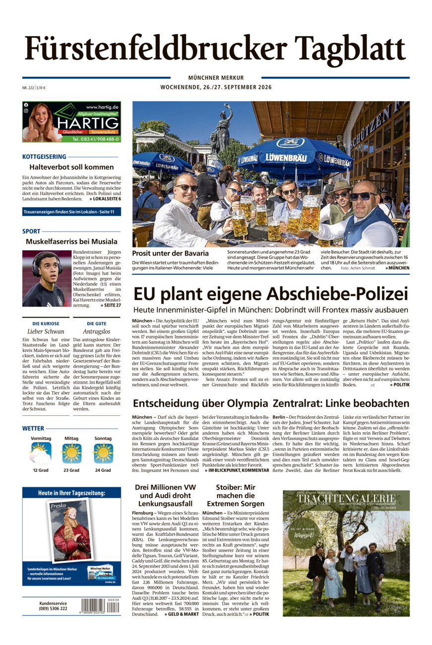 Fürstenfeldbrucker Tagblatt vom Samstag, 26.09.2026