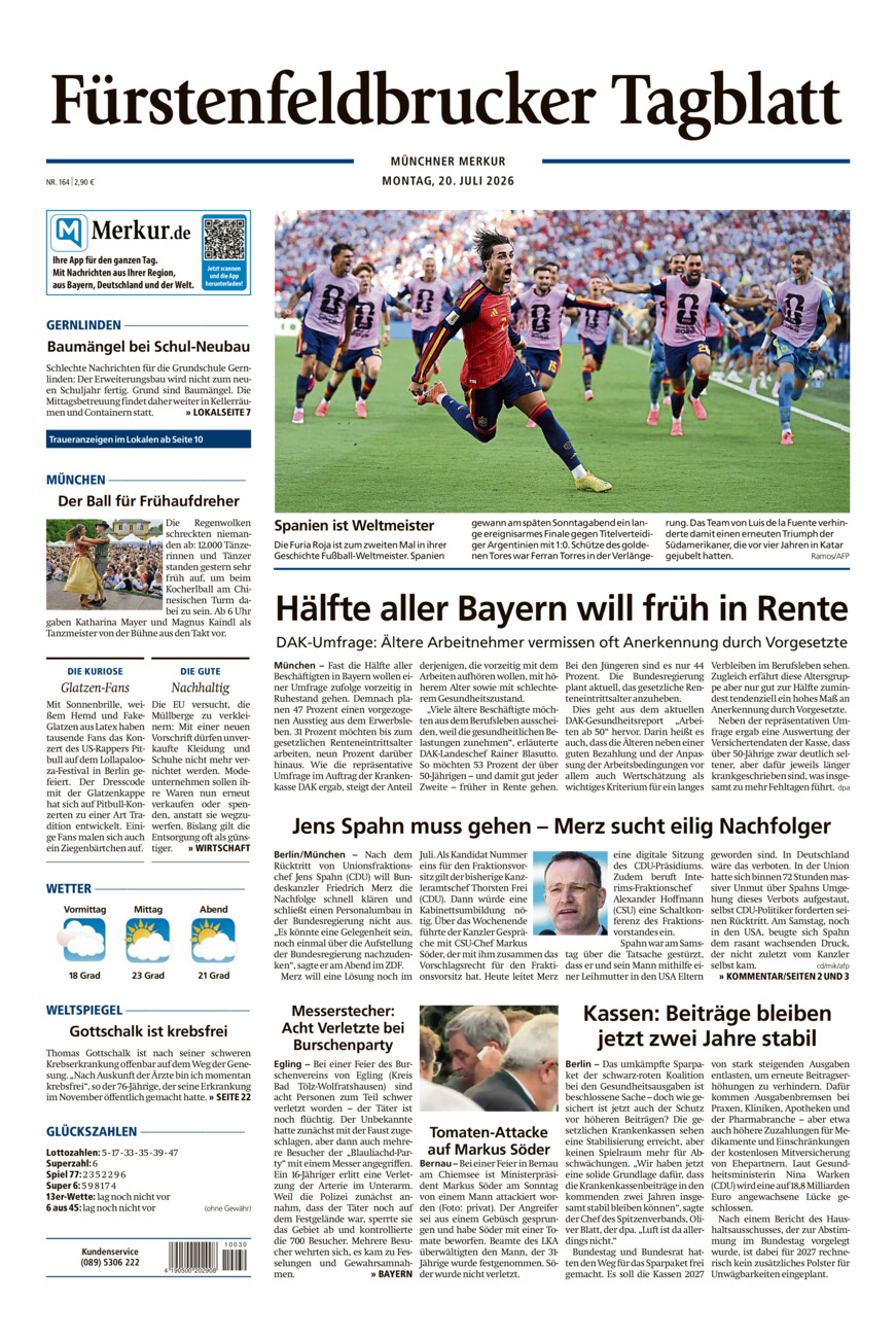 Fürstenfeldbrucker Tagblatt vom Montag, 20.07.2026
