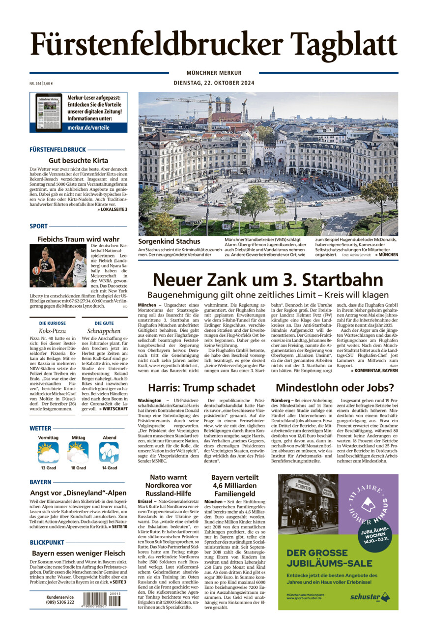 Fürstenfeldbrucker Tagblatt vom Dienstag, 22.10.2024