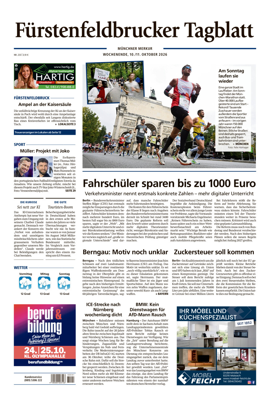 Fürstenfeldbrucker Tagblatt vom Samstag, 10.10.2026