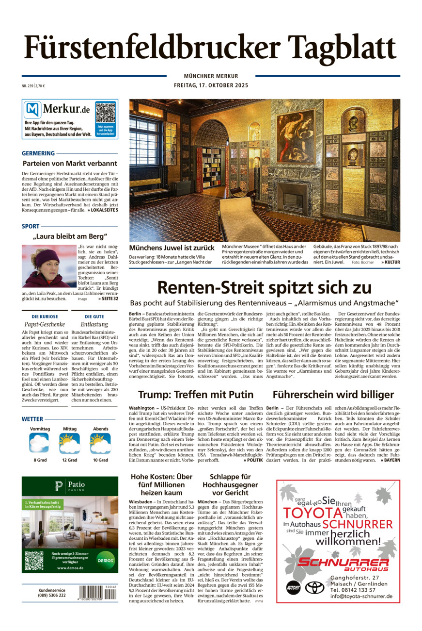 Fürstenfeldbrucker Tagblatt vom Freitag, 17.10.2025