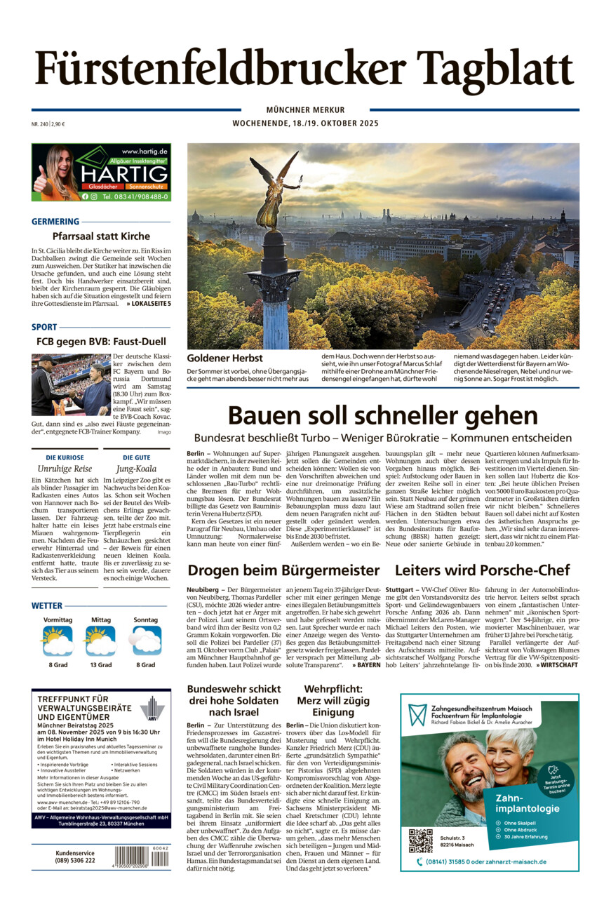 Fürstenfeldbrucker Tagblatt vom Samstag, 18.10.2025