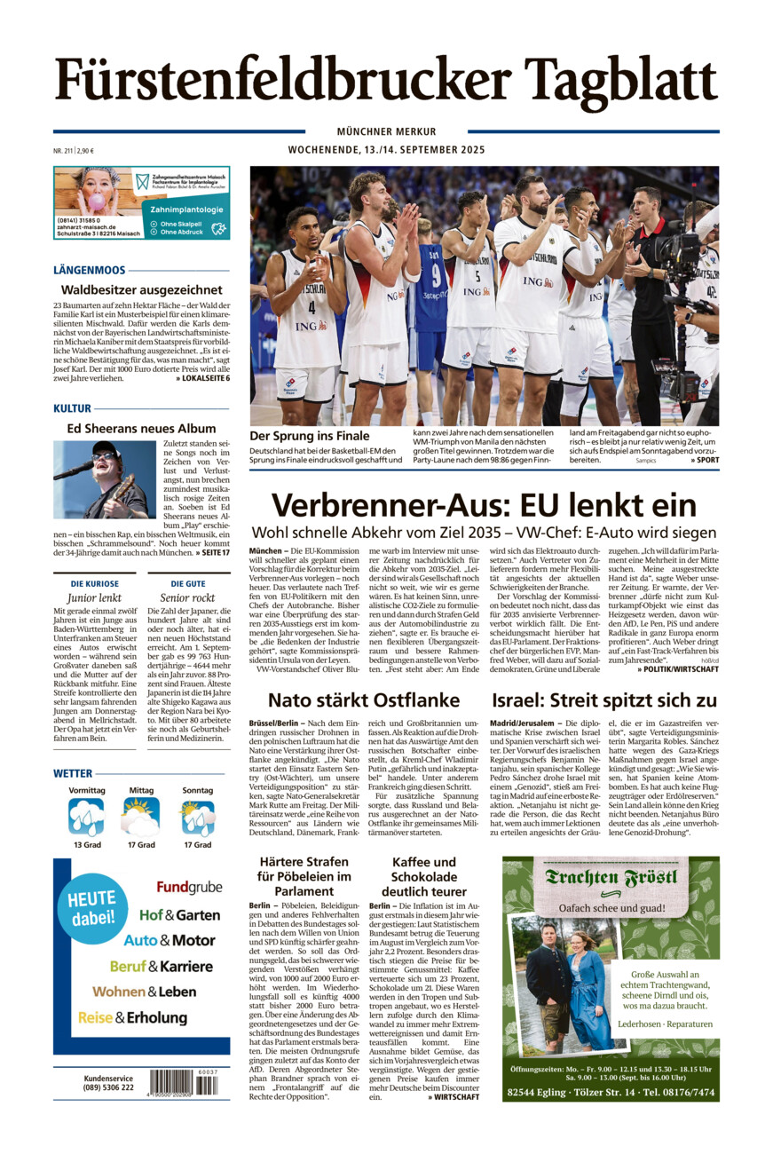 Fürstenfeldbrucker Tagblatt vom Samstag, 13.09.2025