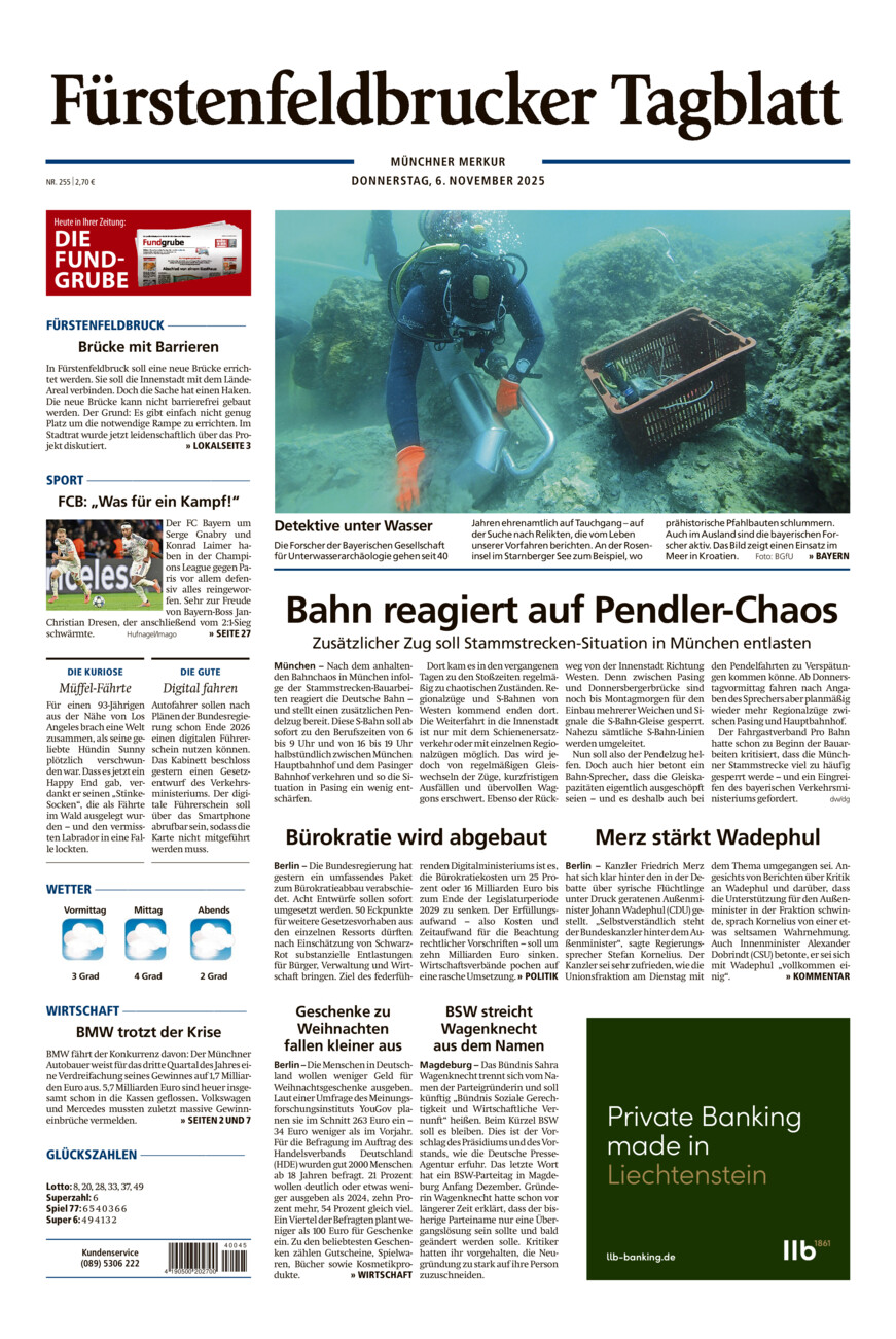 Fürstenfeldbrucker Tagblatt vom Donnerstag, 06.11.2025