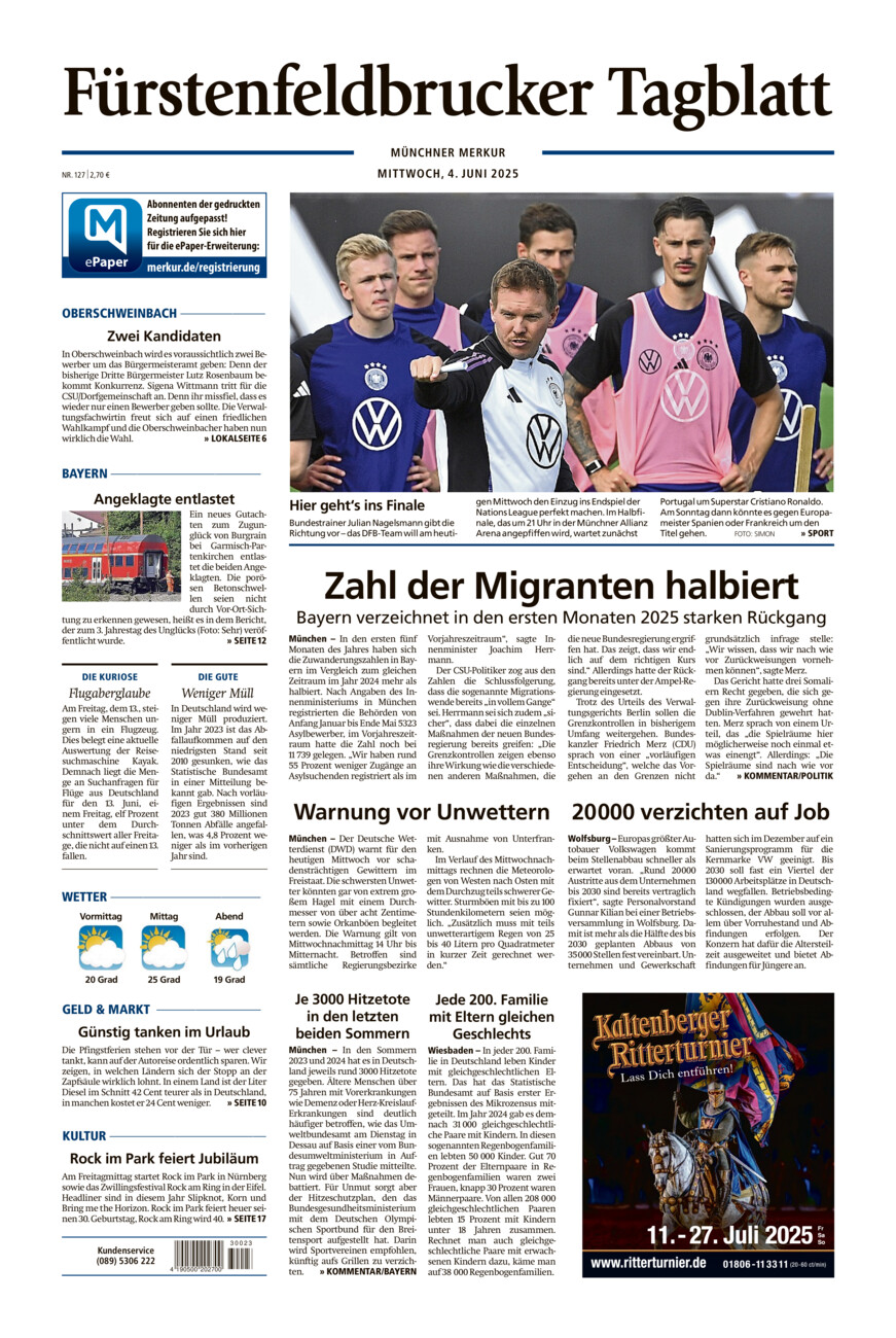 Fürstenfeldbrucker Tagblatt vom Mittwoch, 04.06.2025