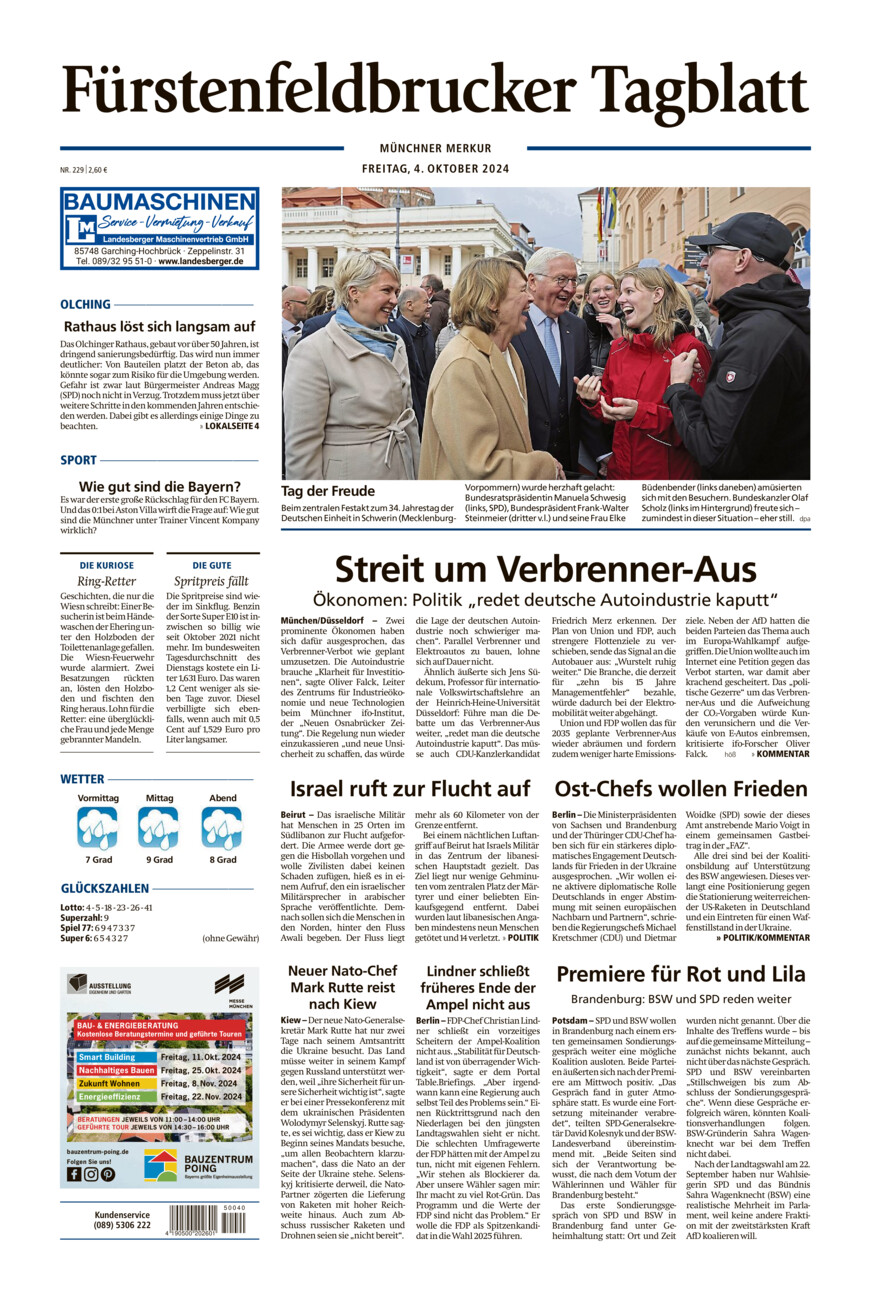 Fürstenfeldbrucker Tagblatt vom Freitag, 04.10.2024