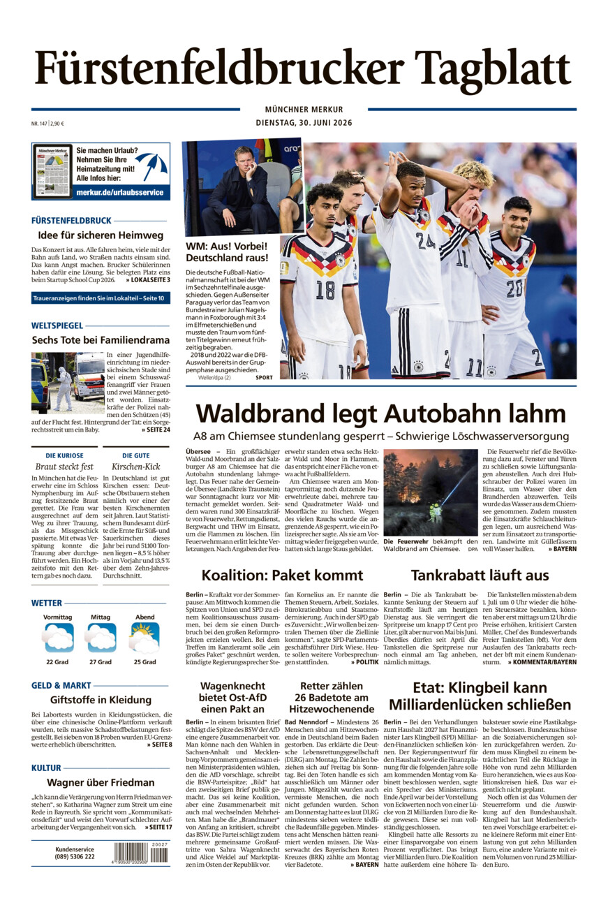 Fürstenfeldbrucker Tagblatt vom Dienstag, 30.06.2026