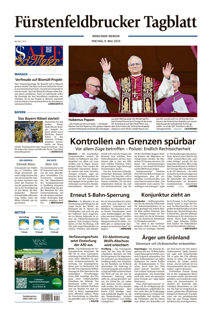 Fürstenfeldbrucker Tagblatt vom Freitag, 09.05.2025