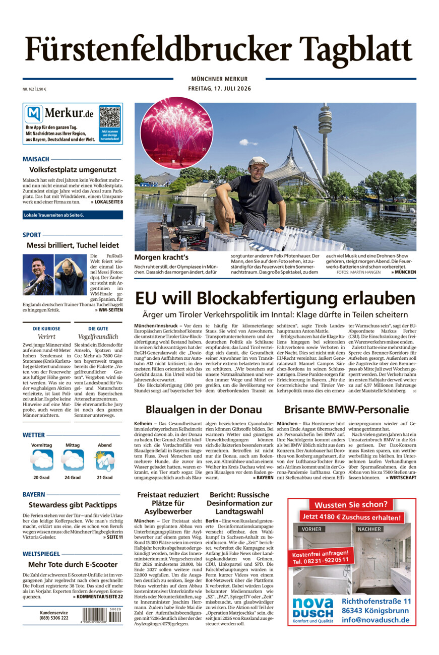Fürstenfeldbrucker Tagblatt vom Freitag, 17.07.2026