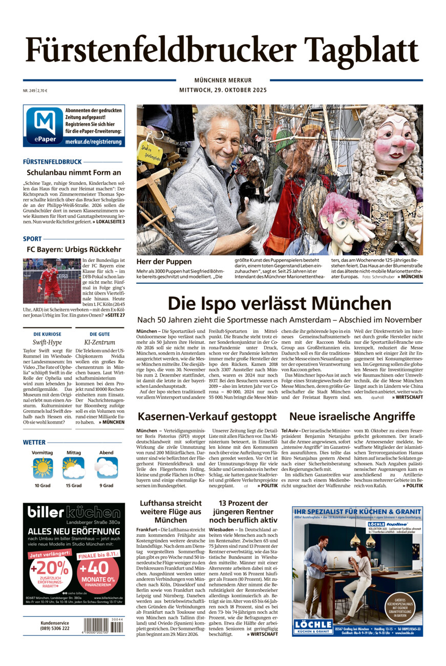 Fürstenfeldbrucker Tagblatt vom Mittwoch, 29.10.2025