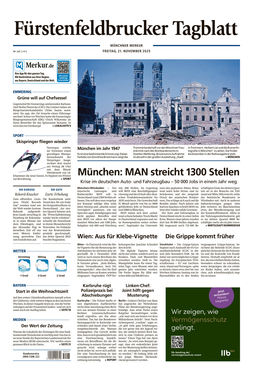 Fürstenfeldbrucker Tagblatt vom Freitag, 21.11.2025