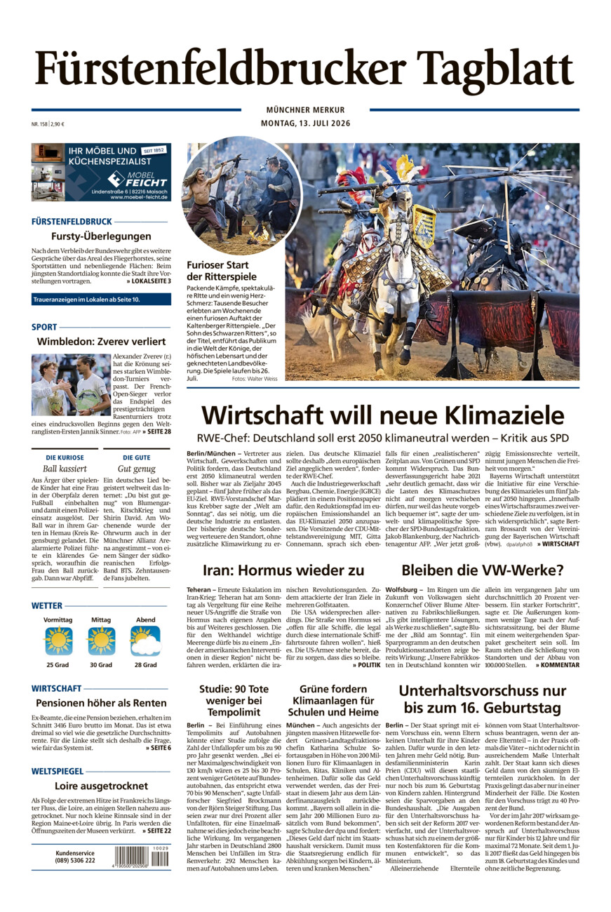 Fürstenfeldbrucker Tagblatt vom Montag, 13.07.2026