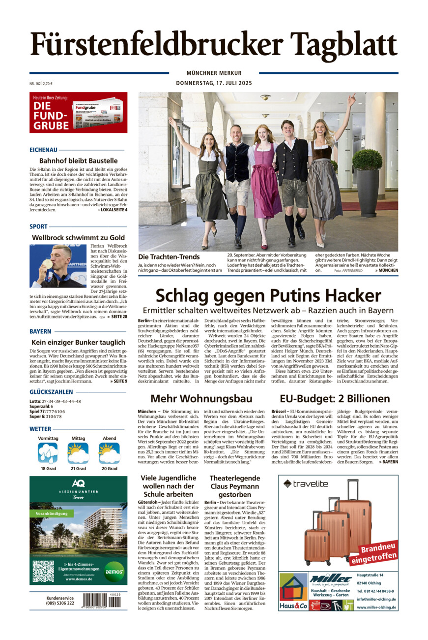 Fürstenfeldbrucker Tagblatt vom Donnerstag, 17.07.2025