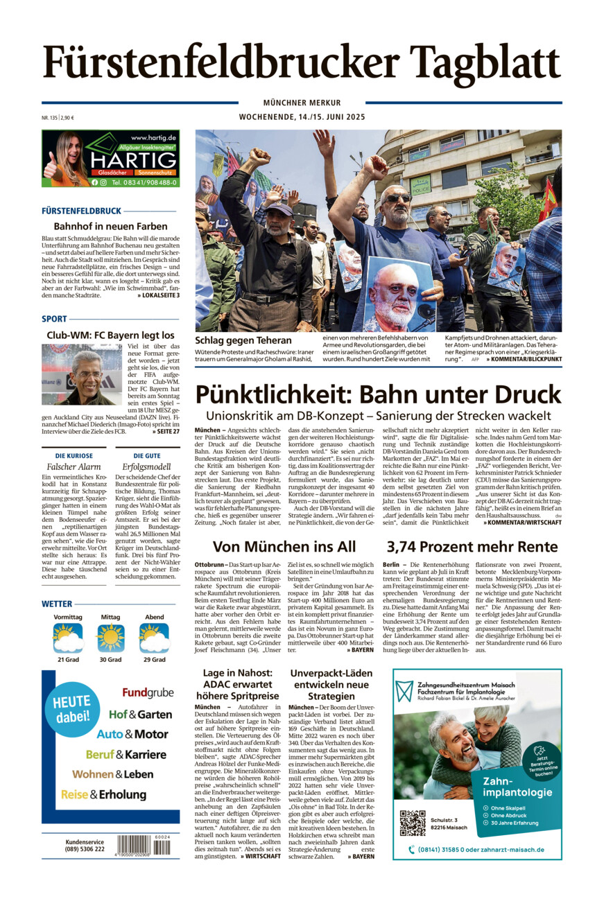 Fürstenfeldbrucker Tagblatt vom Samstag, 14.06.2025