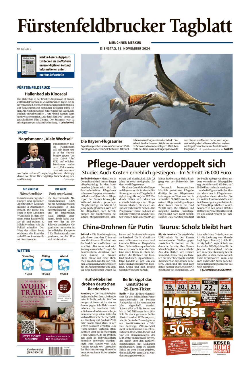 Fürstenfeldbrucker Tagblatt vom Dienstag, 19.11.2024