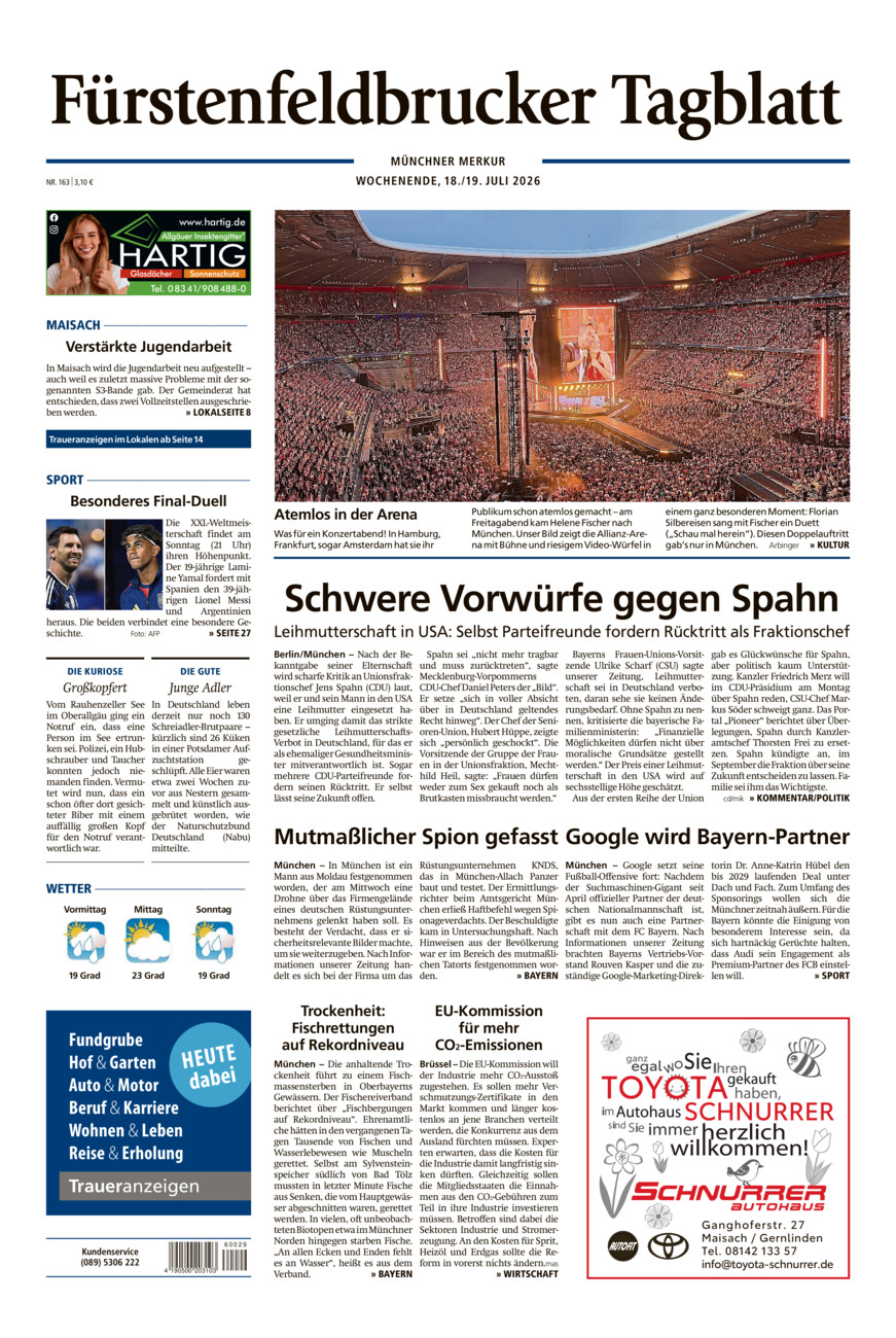 Fürstenfeldbrucker Tagblatt vom Samstag, 18.07.2026
