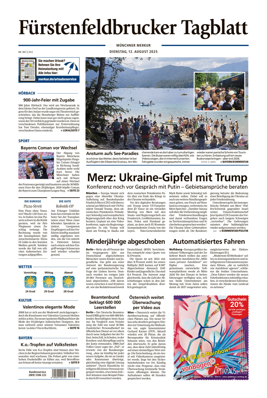 Fürstenfeldbrucker Tagblatt vom Dienstag, 12.08.2025