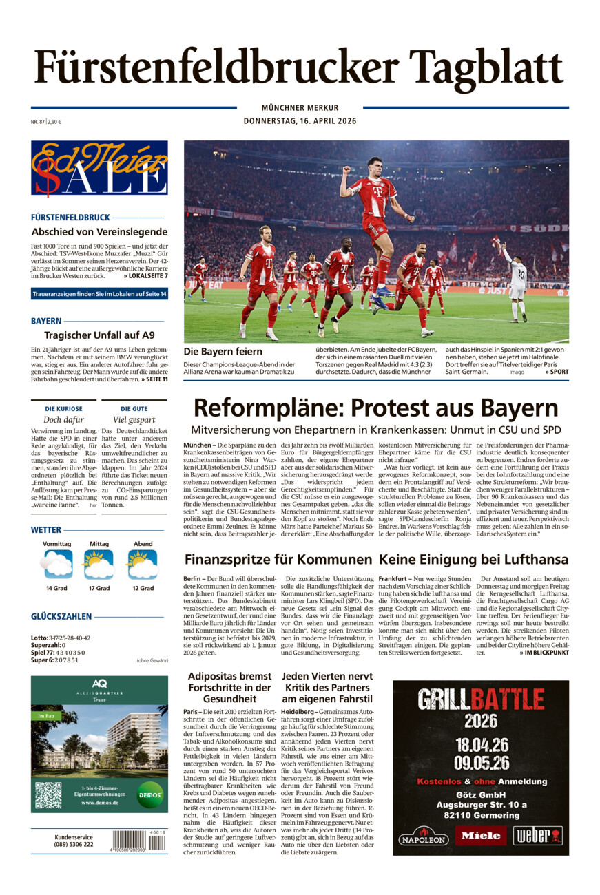 Fürstenfeldbrucker Tagblatt vom Donnerstag, 16.04.2026