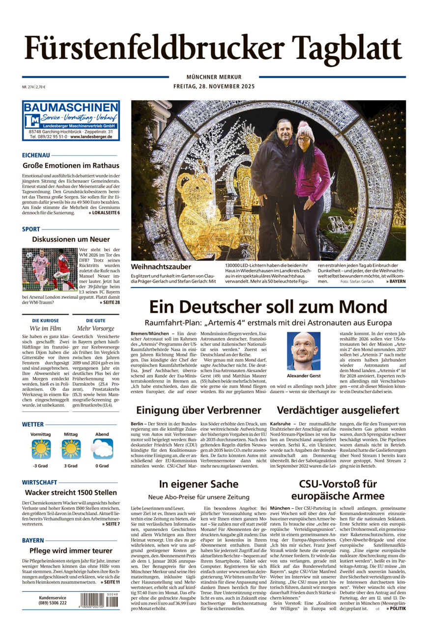 Fürstenfeldbrucker Tagblatt vom Freitag, 28.11.2025