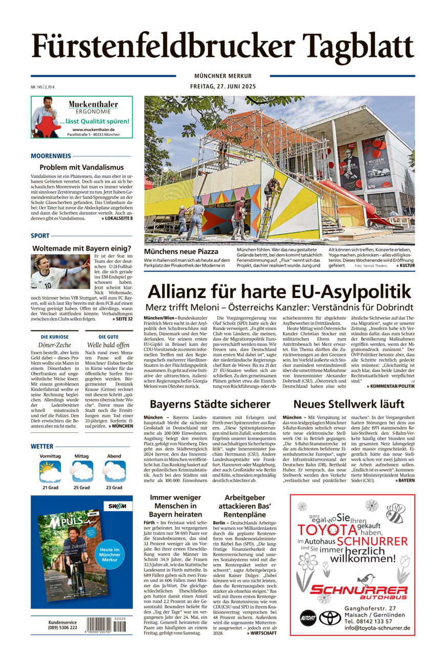 Fürstenfeldbrucker Tagblatt vom Freitag, 27.06.2025