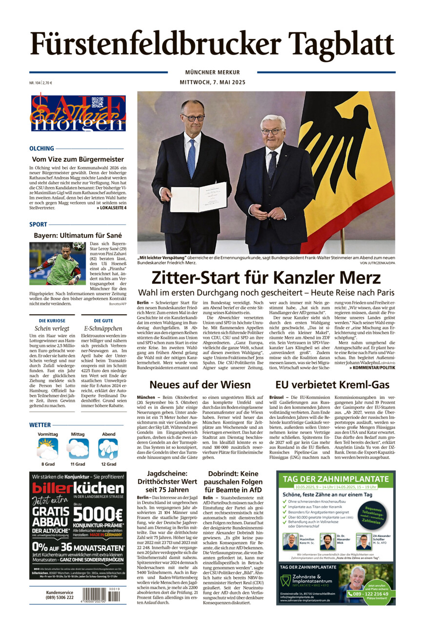Fürstenfeldbrucker Tagblatt vom Mittwoch, 07.05.2025