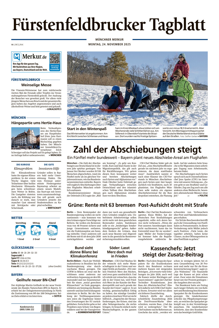 Fürstenfeldbrucker Tagblatt vom Montag, 24.11.2025