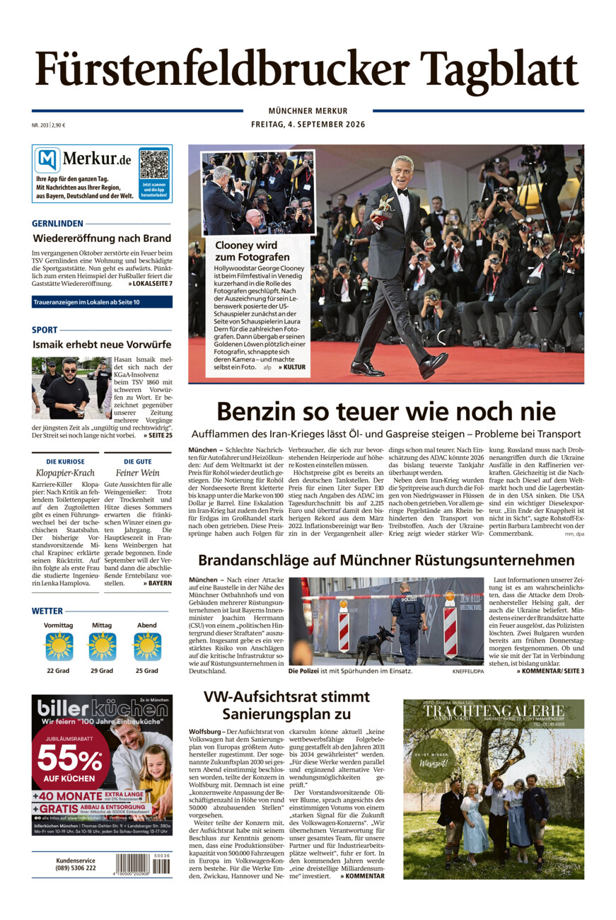 Fürstenfeldbrucker Tagblatt vom Freitag, 04.09.2026