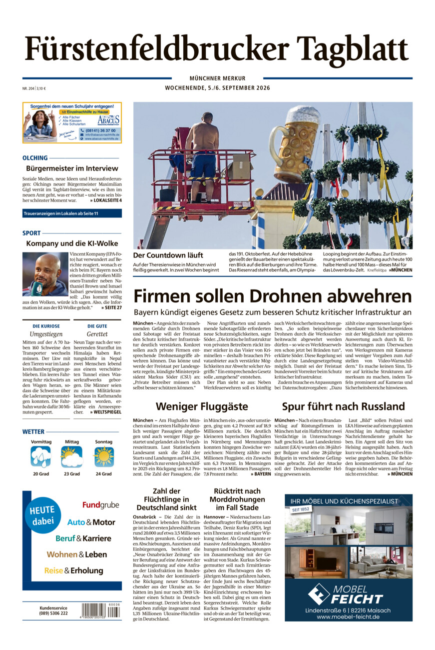Fürstenfeldbrucker Tagblatt vom Samstag, 05.09.2026