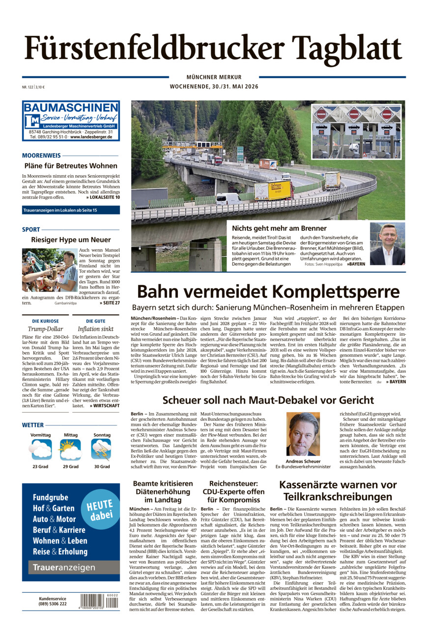 Fürstenfeldbrucker Tagblatt vom Samstag, 30.05.2026