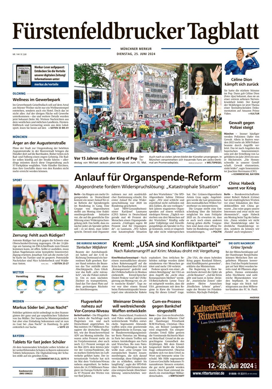 Fürstenfeldbrucker Tagblatt vom Dienstag, 25.06.2024