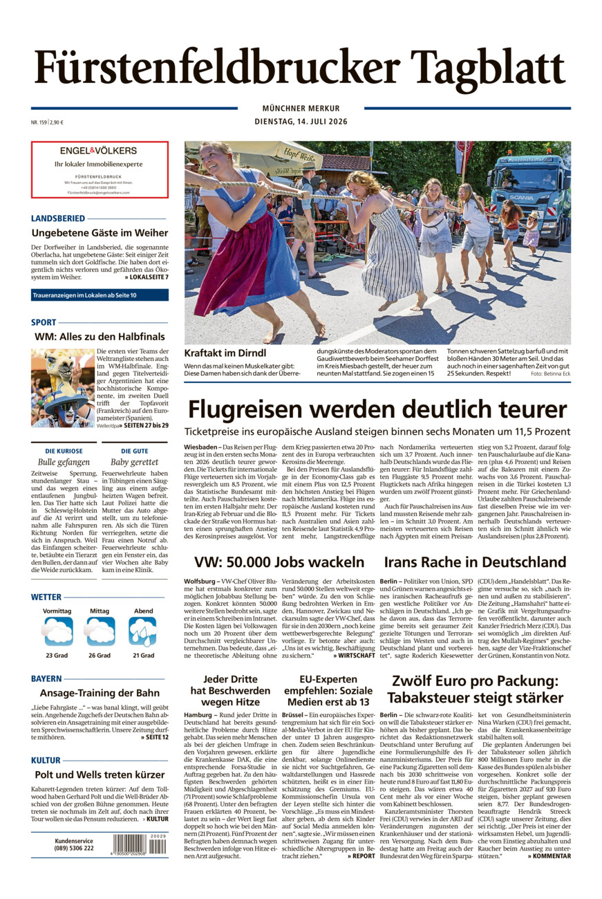 Fürstenfeldbrucker Tagblatt vom Dienstag, 14.07.2026