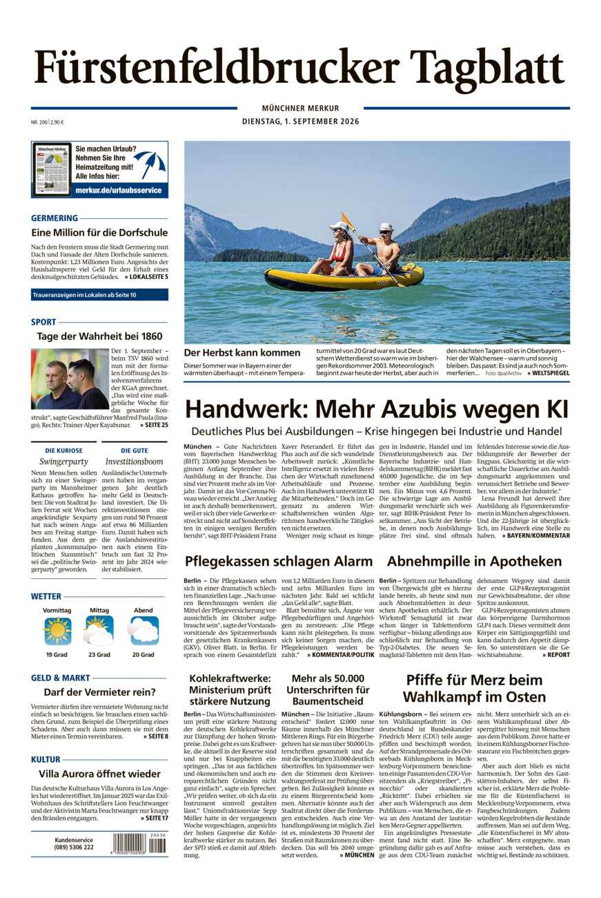 Fürstenfeldbrucker Tagblatt vom Dienstag, 01.09.2026