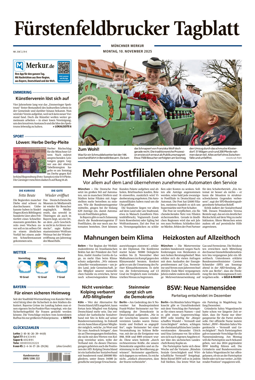 Fürstenfeldbrucker Tagblatt vom Montag, 10.11.2025