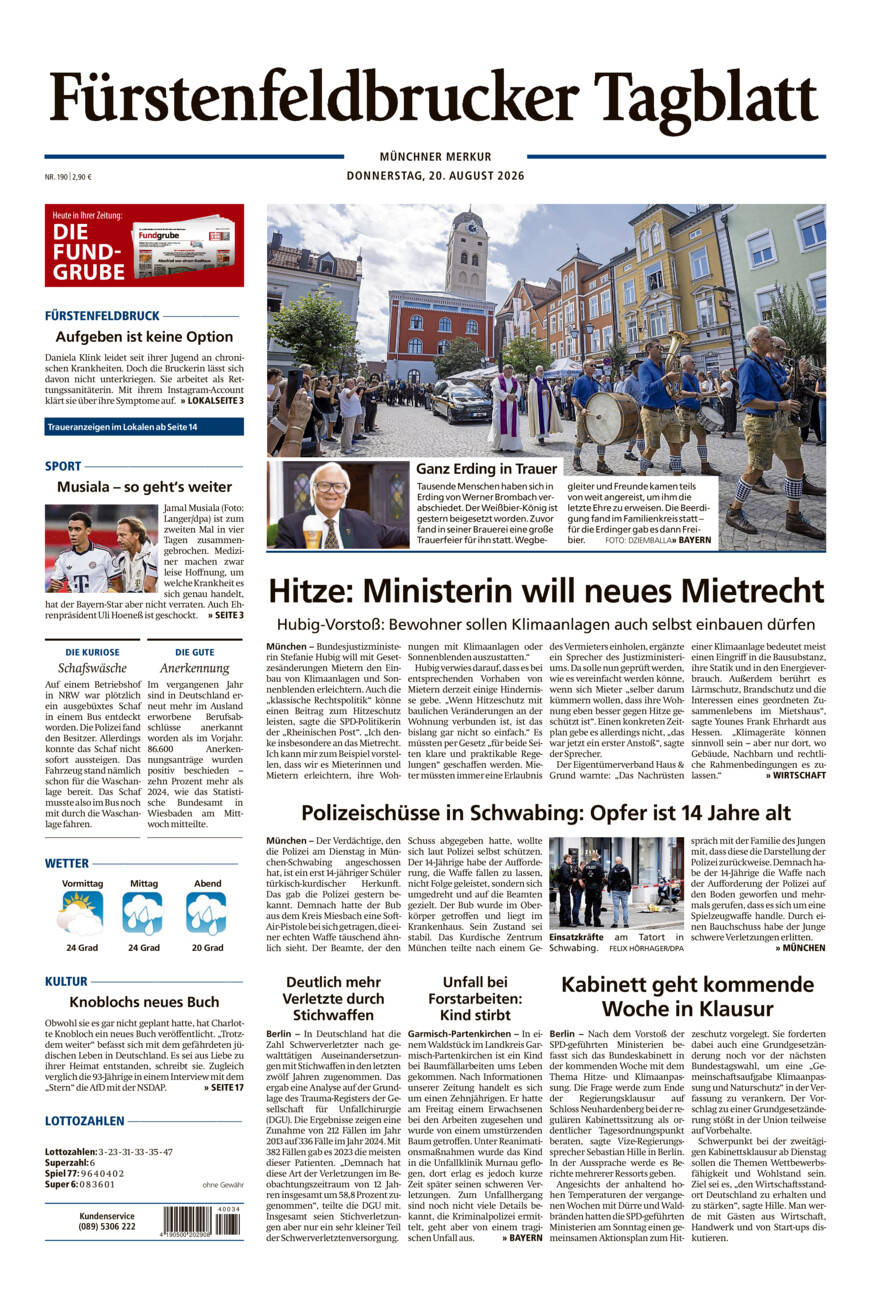 Fürstenfeldbrucker Tagblatt vom Donnerstag, 20.08.2026